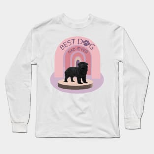 best dog father dad - vintage purple Long Sleeve T-Shirt